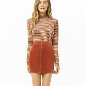 NWT Zip Front Corduroy Skirt